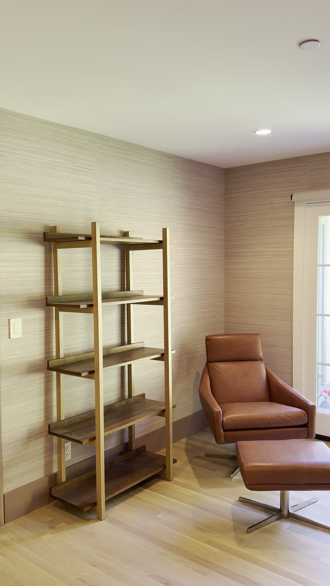 Painting Division, Atherton residence reading nook with built-in shelving