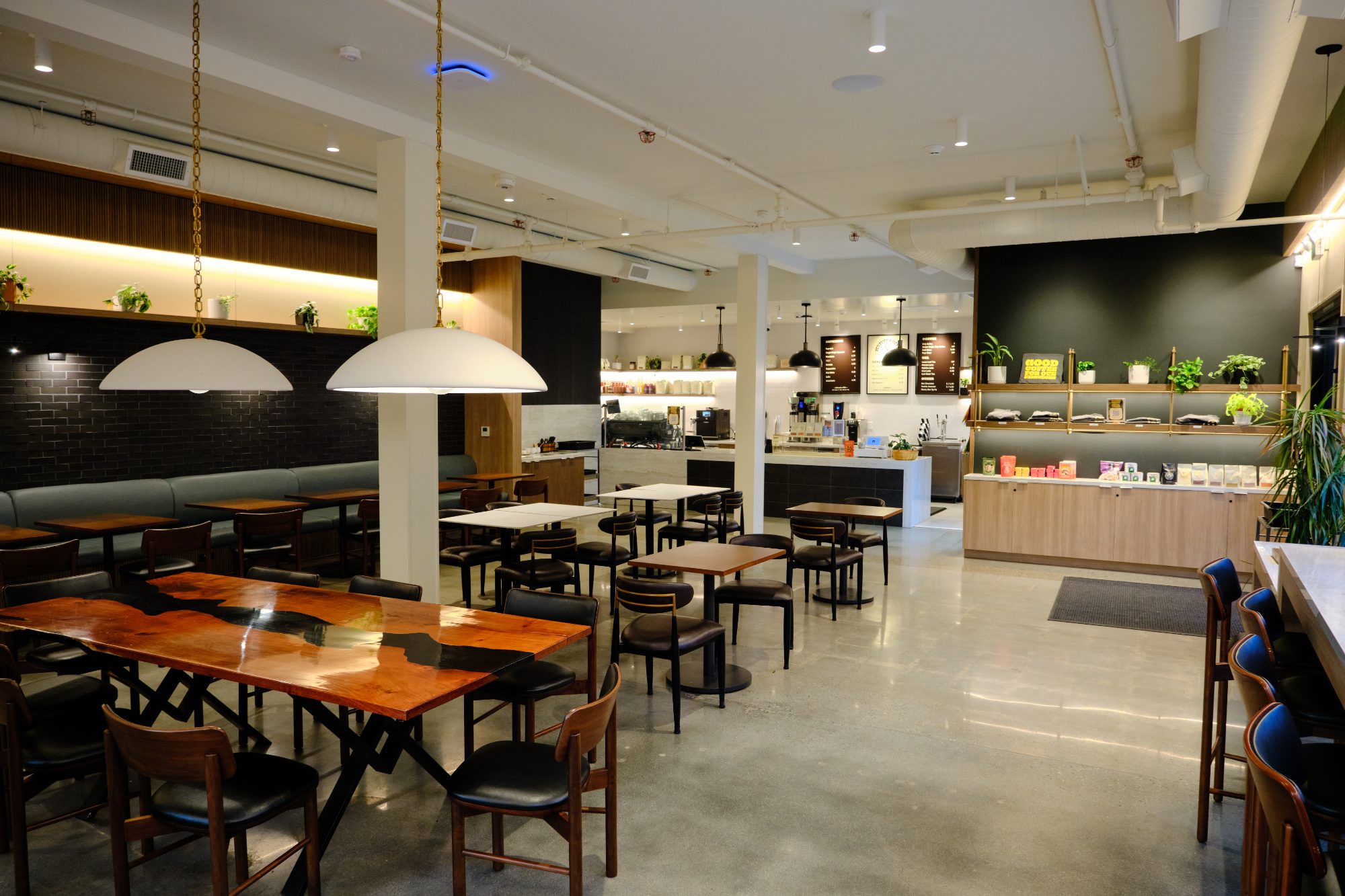 Venture Christian Church Coffee House, dining area and service counter