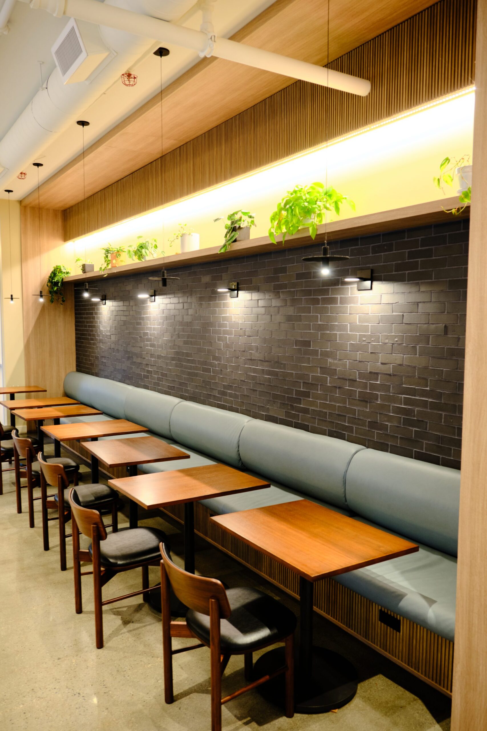 Venture Christian Church Coffee House, booth seating with cove lighting