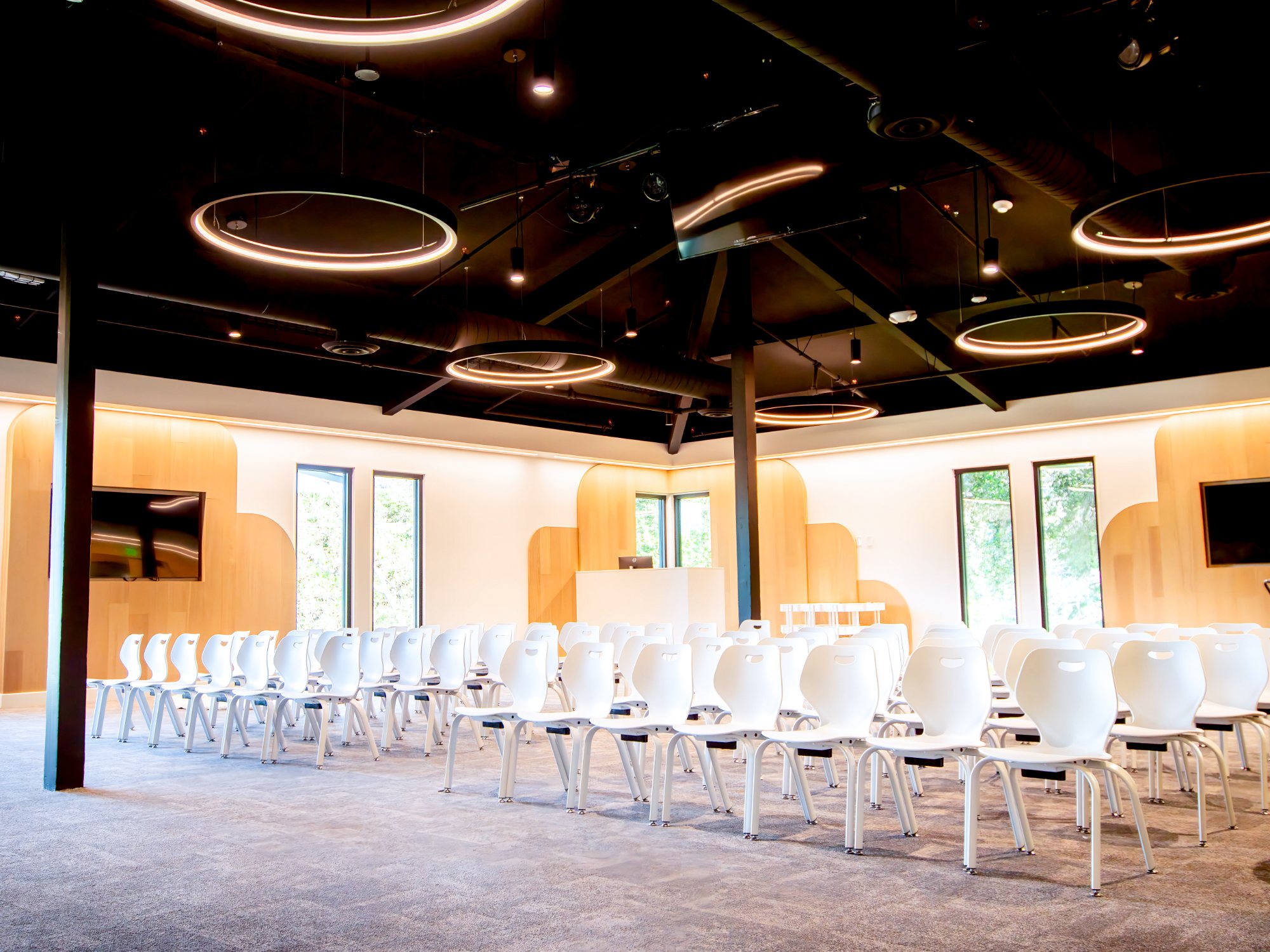 Venture Christian Church Kids Area, large group room seating